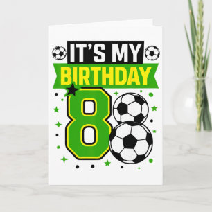 Tarjeta Camisetas de Cumpleaños Chico 8 Fútbol Es Mi 8º Cu