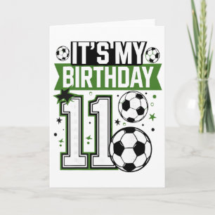 Tarjeta Camisetas de Cumpleaños Niño 11 Fútbol Es Mi Cumpl