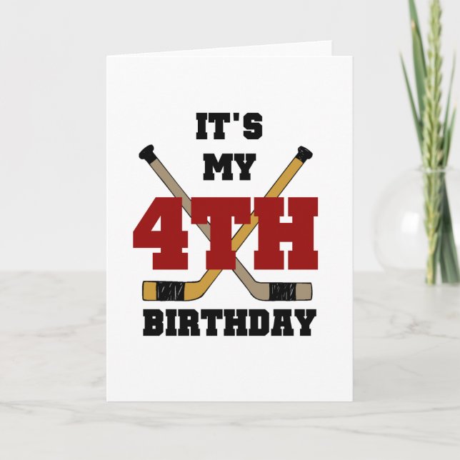 Tarjeta Camisetas de cumpleaños y regalos para el hockey (Anverso)