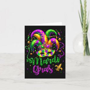 Tarjeta Camisetas de Mardi Gras para mujeres niños hombres