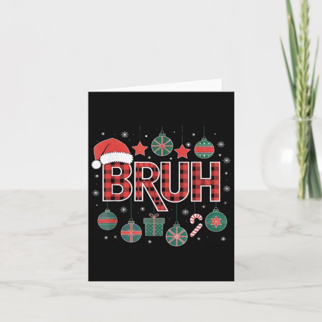 Tarjeta Camisetas De navidades Para Mujeres Búfalo Bruh Ro (Anverso)