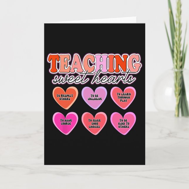 Tarjeta Camisetas de San Valentín para maestros, Enseñando (Anverso)