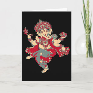Tarjeta Camisetas de Yoga Espirituales Dios Hindú Ganesha
