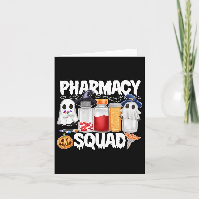Tarjeta Camisetas Farmacéuticos de Halloween (Anverso)