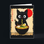 Tarjeta Camisetas gráficas divertidas de gatos japoneses d<br><div class="desc">Regalos de anime de camisetas gráficas divertidas de gatos japoneses de ramen de gato de anime</div>