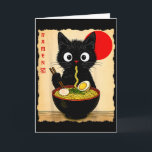 Tarjeta Camisetas gráficas divertidas de gatos japoneses d<br><div class="desc">Regalos de anime de camisetas gráficas divertidas de gatos japoneses de ramen de gato de anime</div>