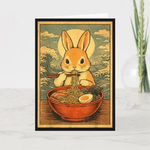 Tarjeta Camisetas Gráficas Japonesas Bunny Ramen Para Homb