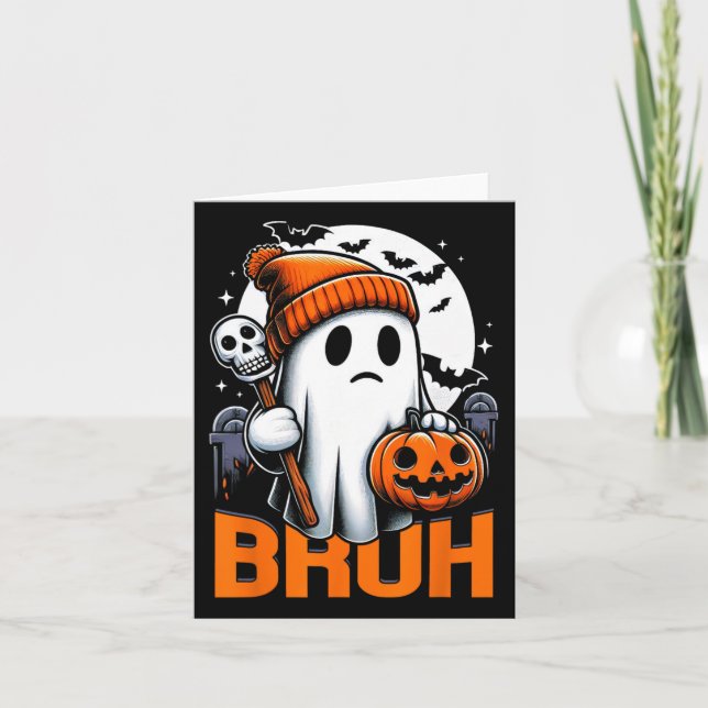 Tarjeta Camisetas Retro Halloween Para Hombres Mujeres Bru (Anverso)