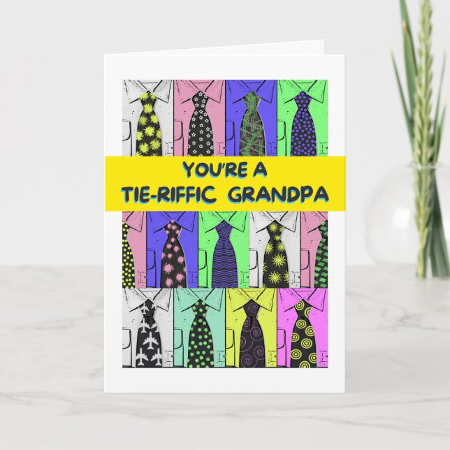 Tarjeta Camisetas y lazos del Día del Padre Abuelo (Anverso)