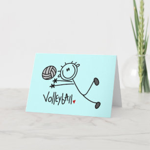 Tarjeta Camisetas y regalos básicos de voleibol con figura