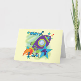 Tarjeta Camisetas y regalos de cumpleaños 4º buque cohete