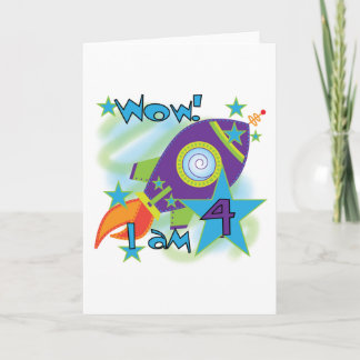 Tarjeta Camisetas y regalos de cumpleaños 4º buque cohete