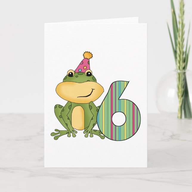 Tarjeta Camisetas y regalos de cumpleaños de fiesta Frog (Anverso)