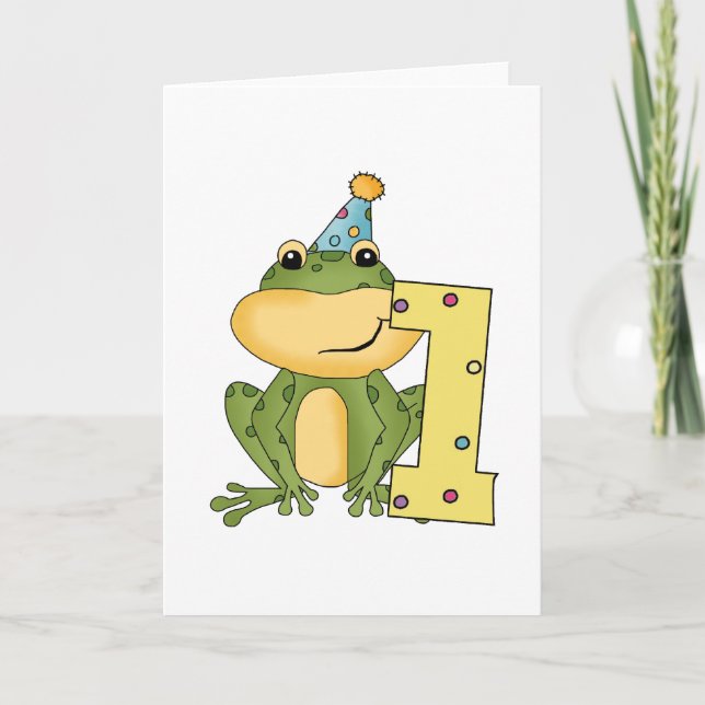 Tarjeta Camisetas y regalos de cumpleaños de fiesta Frog (Anverso)