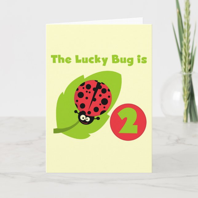Tarjeta Camisetas y regalos de cumpleaños de Lucky Bug (Anverso)
