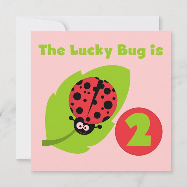 Tarjeta Camisetas y regalos de cumpleaños de Lucky Bug (Anverso)