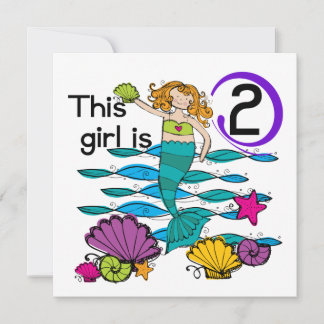 Tarjeta Camisetas y regalos de cumpleaños de Sirena