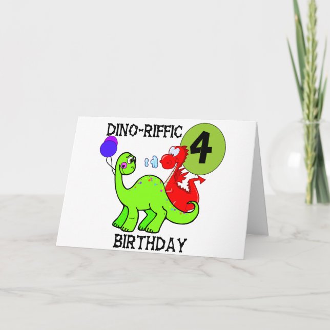 Tarjeta Camisetas y regalos de cumpleaños para los dinosau (Anverso)