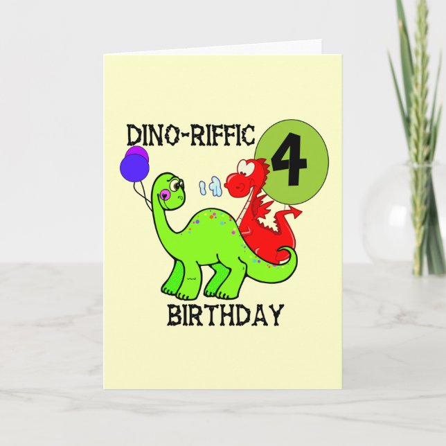 Tarjeta Camisetas y regalos de cumpleaños para los dinosau (Anverso)