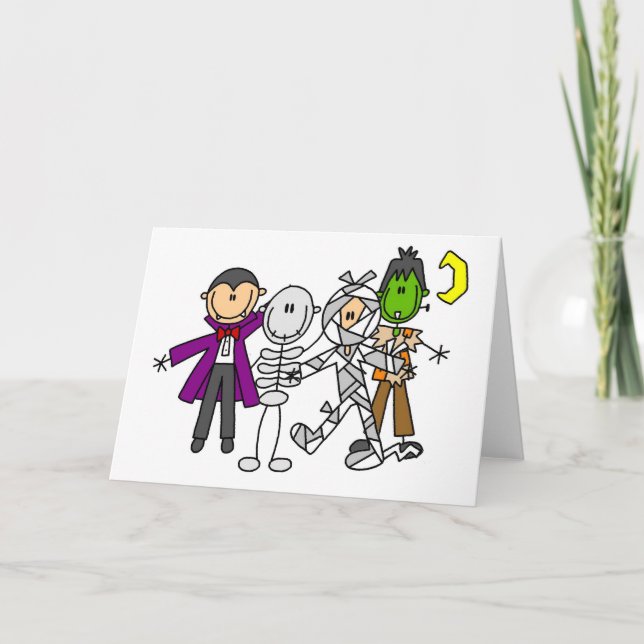 Tarjeta Camisetas y regalos de los monstruos de Halloween (Anverso)