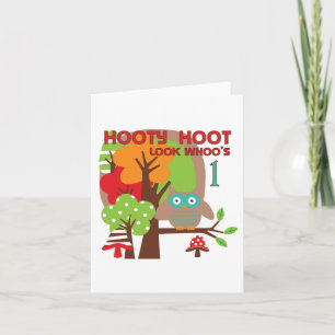 Tarjeta Camisetas y regalos de Owl First Birthday