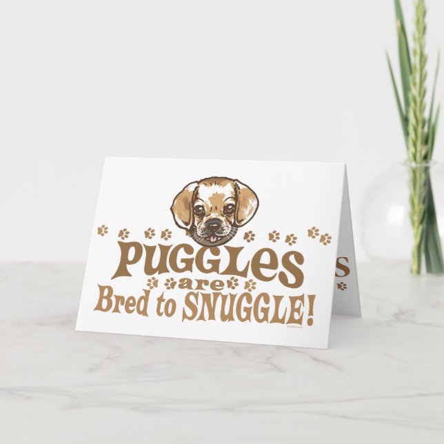 Tarjeta Camisetas y regalos de Puggle del Snuggle (Anverso)