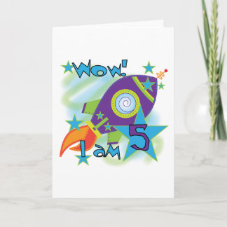 Tarjeta Camisetas y regalos de quinto cumpleaños
