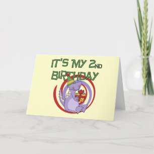 Tarjeta Camisetas y regalos de segundo cumpleaños de Dinos