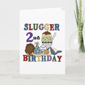 Tarjeta Camisetas y regalos del 2º cumpleaños del beisboli