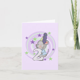 Tarjeta Camisetas y regalos del segundo cumpleaños del rat