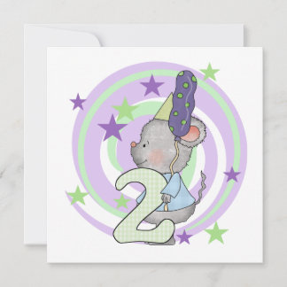 Tarjeta Camisetas y regalos del segundo cumpleaños del rat