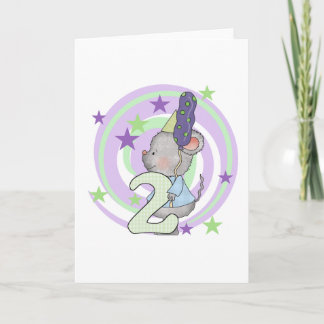 Tarjeta Camisetas y regalos del segundo cumpleaños del rat