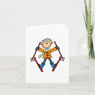 Tarjeta Camisetas y regalos para el esquiador de la figura