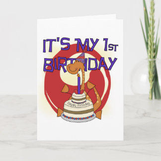 Tarjeta Camisetas y regalos para el primer cumpleaños de D