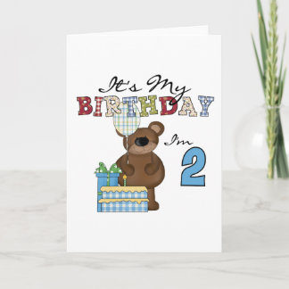 Tarjeta Camisetas y regalos para el segundo cumpleaños del