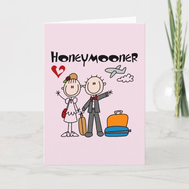 Tarjeta Camisetas y regalos para el tocador de Honeymooner (Anverso)