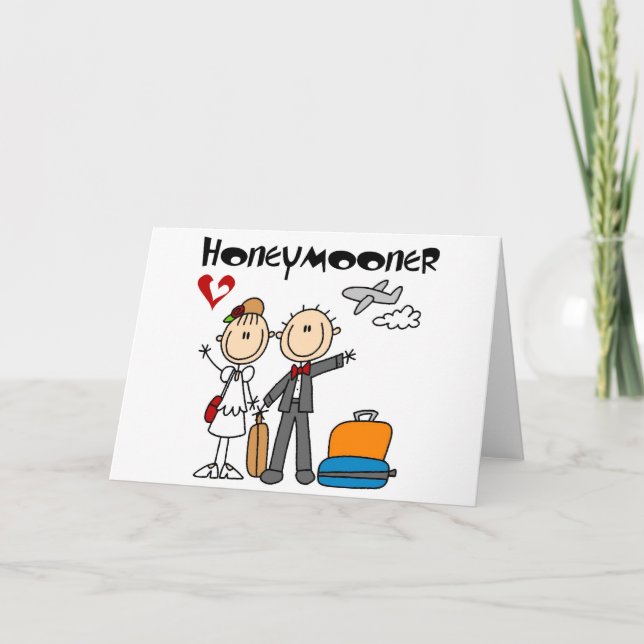 Tarjeta Camisetas y regalos para el tocador de Honeymooner (Anverso)