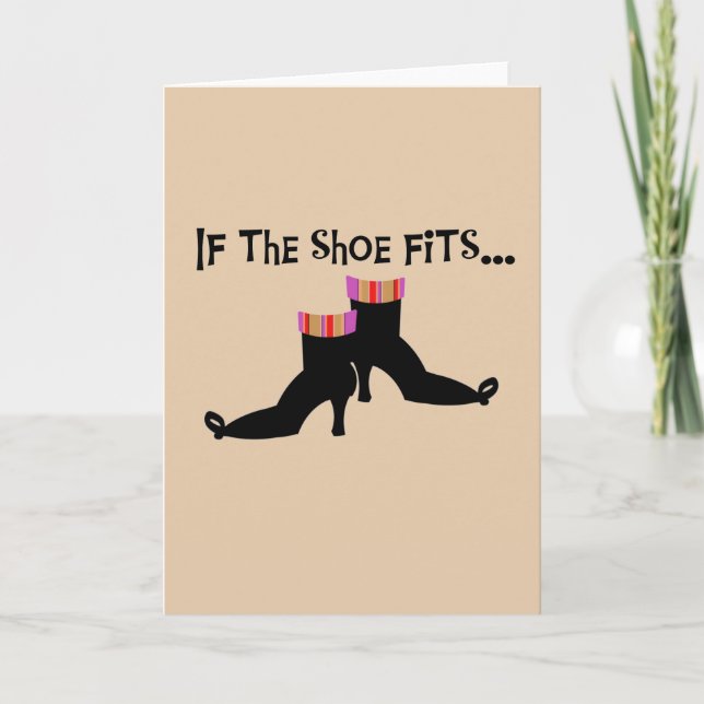 Tarjeta Camisetas y regalos para zapatos de bruja (Anverso)