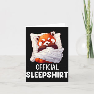 Tarjeta Camisón de dormir Panda Rojo Amantes de los Animal