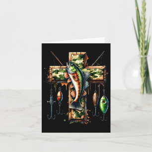 Tarjeta Camo Cross Fishing Faith pescador cristiano Hunte