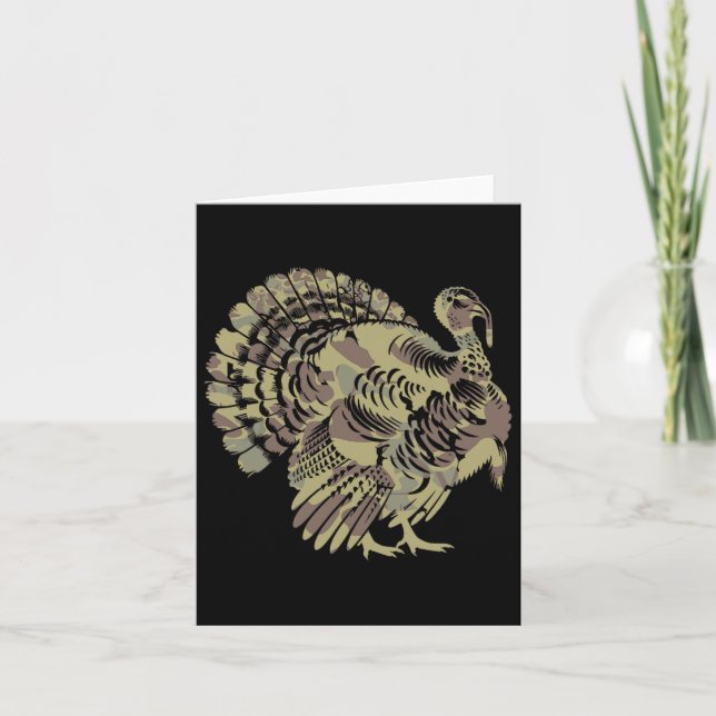 Tarjeta Camo de la vieja escuela Turquía caza regalo de Ac (Anverso)