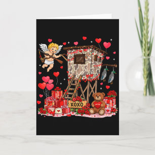 Tarjeta Camo de pato de caza retro Bebé Cupido San Valentí