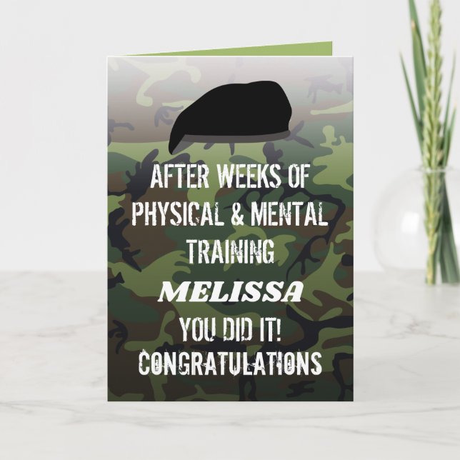 Tarjeta Camo De Personalizado Femenino O Masculino Pasando (Anverso)