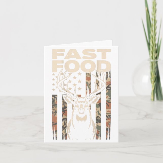 Tarjeta Camo Deer Hunting Fast Food Gag Hunter Gift Funny  (Anverso)