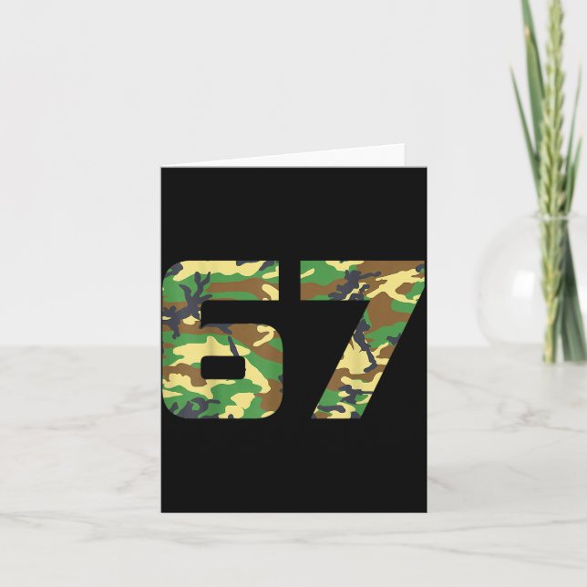 Tarjeta Camo Number 6 7 Funny Meme Costume Six Seven Hunte (Anverso)