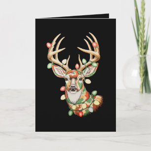 Tarjeta Camo Reno de Navidad Ciervo Festejo Vacaciones Caz