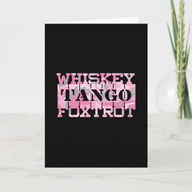 Tarjeta Camo rosa del tango Foxtrot del Whiskey del ejérci (Anverso)