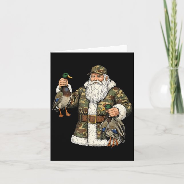 Tarjeta Camo Santa Mallard Duck Hunting Christmas Hunter G (Anverso)