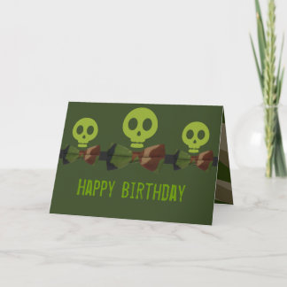 Tarjeta Camo Skeleton Cumpleaños