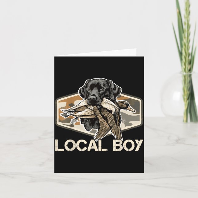 Tarjeta Camo Southern Local Boy Duck Hunting Black Lab Out (Anverso)